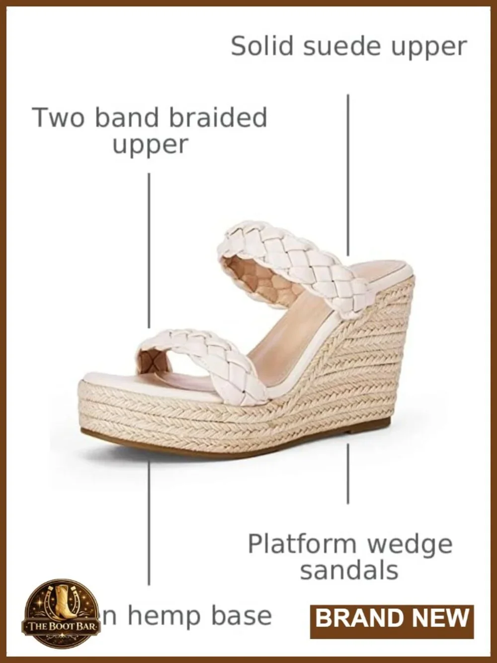Wedge Platform Sandals Espadrilles Two Strap Woven Slip On Slide Sandals